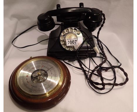 Bakelite Rotary telephone and a barometer. Not available for in-house P&amp;P, contact Paul O'Hea at Mailboxes on 01925 65913