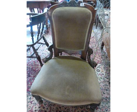A Victorian button back nursing chair