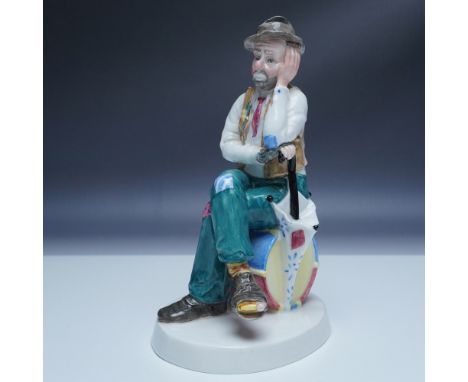 Charming Coalport porcelain figurine titled Woeful Tramp from the Cavalcade of Clowns collection. This detailed hand-painted 