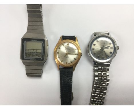 Three vintage watches comprising a Seiko, Oris and a Timex. Shipping category A. NO RESERVE