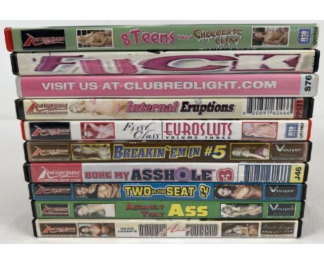 10 assorted adult erotic DVD's from Club Red Light. 