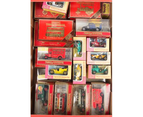 40 Matchbox Models of Yesteryear in maroon, straw and Yellow & Pink boxes. Including; 1910 Benz Limousine (Y3), 1909 Opal Cou