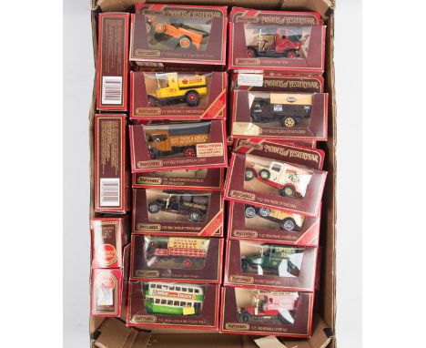 40 Matchbox Models of Yesteryear in maroon boxes. Including; 1918 Crossley Lowenbrau, 1926 Ford Model TT Osman, 1930 Ford A M