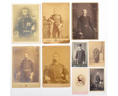 4 late 19th century naval family (?) carte de visite photographs, of Midshipman Lewis Pitcairn Jones, Cdr Loftus Jones (x 2, 