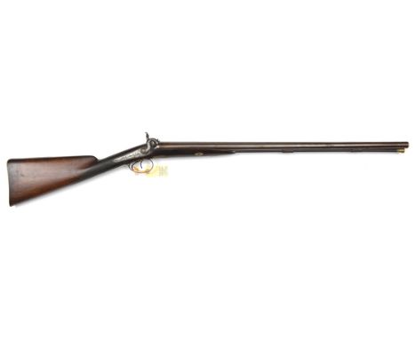 A fine quality double barrelled 12 bore percussion sporting gun by R Ancell of Perth, 46” overall, well rebrowned twist barre