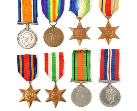BWM (32830 Cpl R H Sherbourne, RA) VF. Victory (L 9544 Pte S Castle RW Kent R) NVF. WWII medals: Atlantic star, Africa star, 