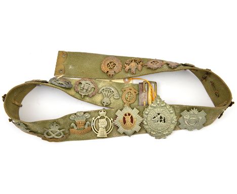20 cap/glengarry badges, including RA, RAC WM, R Scots, Worcester star, E Surrey, W Riding, Hampshire, S Staffs, Dorsetshire,