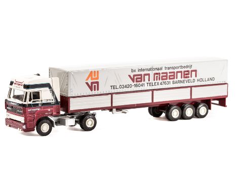 A limited issue Lion car DAF 3300 forward control articulated truck. An example in light grey, white and maroon Van Maanen In