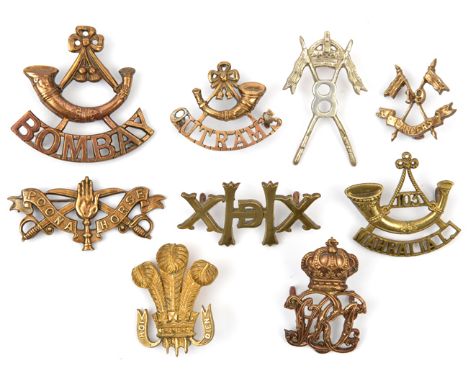 4 cavalry cap badges: 20th Deccan Horse (X. DH monogram. X), 8th cavalry (Cox 2312), 19th Lancers (2335), Poona Horse (2363, 