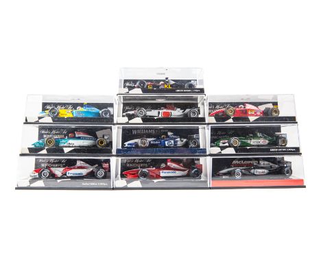 10 Minichamps/Paul’s Model Art 1:43 F1 cars. Renault R202 J. Trulli. Jordan Peugeot EJR195 E. Irvine. McLaren Mercedes MP4/17