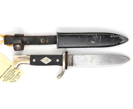 A post war German Boy Scout knife,  by Rehwappen, Solingen, similar to a small Hitler Youth knife with Boy Scout insignia to 