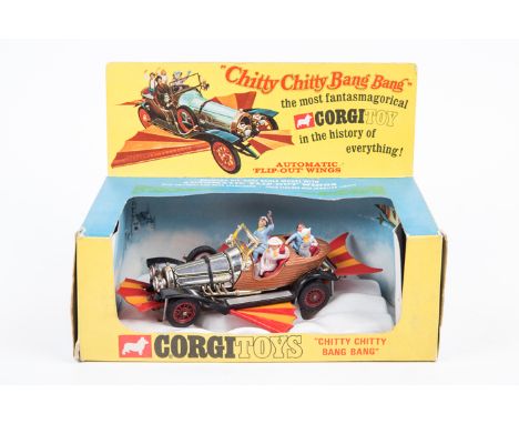 A late 1960’s Corgi Chitty Chitty Bang Bang (266). In its original display box, with all wings and figures. Box window is mis