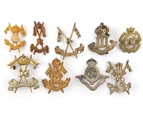 9 WWII period cavalry badges: Skinner’s Horse, 3rd Cavalry, 6th D of Connaughts,  Guides, 13th D of Connaughts, 16th Light Ca