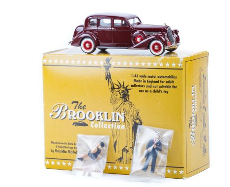 A Brooklin Collection 1936 Pierce-Arrow 1601 sedan (BRK 81x).  B.C.C. 2000 special (Gangster Car). In dark red with red wheel