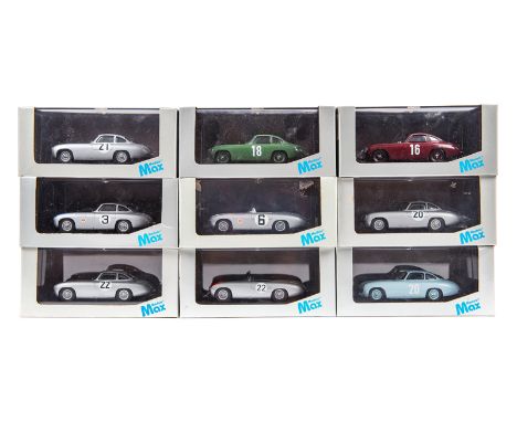 9 Model Max by Danhausen Model Car Germany 1:43 Mercedes-Benz racing cars. All 1952 300SL – 2x Le Mans RN20 Helfrich/Niederme