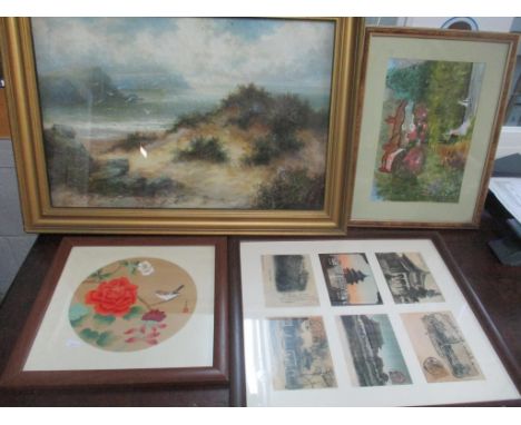 A mixed lot to include pictures, David Bailey print, boxed glasses, oil lamp and other itemsLocation: G 