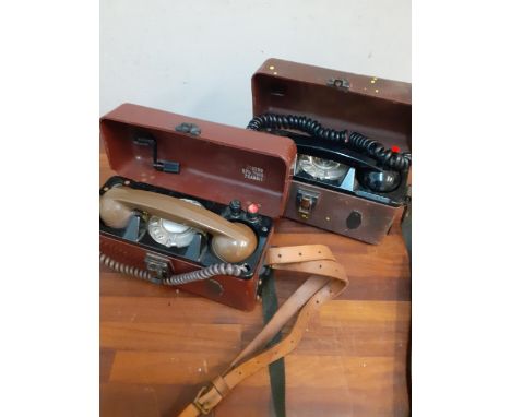 Two vintage portable/field phones Location: 1.6 