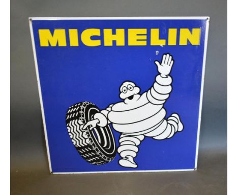 A Michelin Enamel Advertising Sign, double sided, 65 x 65 cms 