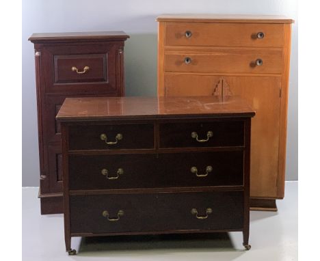 VINTAGE &amp; LATER HOUSEHOLD FURNITURE - three items to include a mahogany two short over two long drawer chest, 80cms H, 10