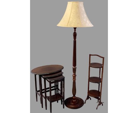 VINTAGE OCCASIONAL FURNITURE, a mixed group to include a set of three occasional tables with pie crust edge, 63cms H, 59cms W