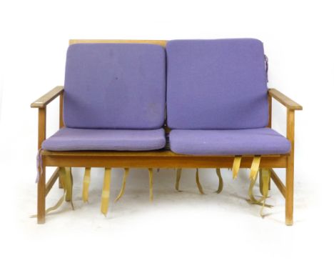 Borge Mogensen for Frederica Stolefabrik, an oak framed two-seater sofa with loose cushions, l. 124.5 cm CONDITION REPORT: St