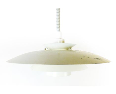 A 1970's white four tier ceiling light in the manner of Louis Poulsen CONDITION REPORT: working order unknown, some wear and 
