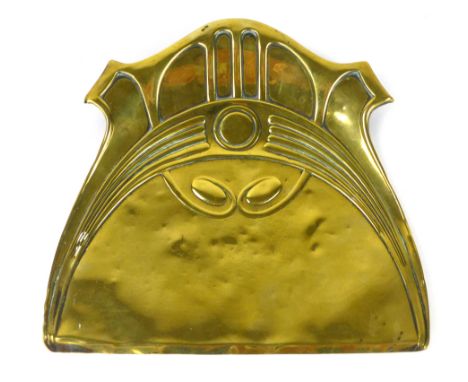 A Joseph Sankey & Son Art Nouveau brass crumb tray