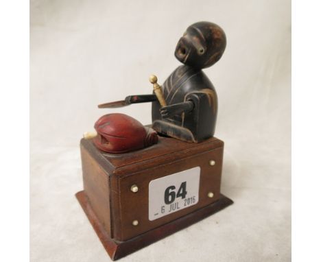 A vintage Japanese carved wooden articulated Kobe doll, circa 1880