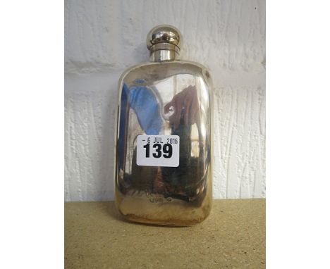 A silver hip flask, Chester 159.6 grams