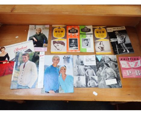 A COLLECTION OF VINTAGE EPHEMERA To include old knitting patterns, 'K Shoes' display boards, old guide booklets and similar