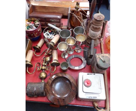 A 'PETER PAN' SAFE, BUTTON TINS and sundries