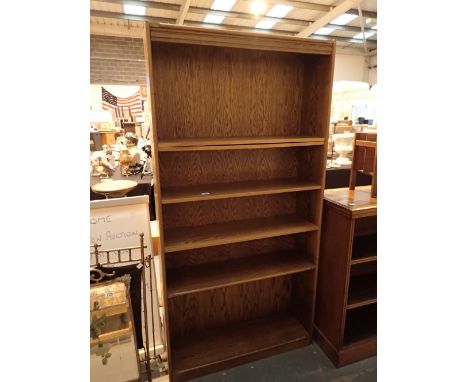 Tall oak six shelf bookcase 27 x 90 x 180 cm H 