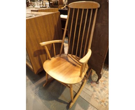 Light wood stick back rocking chair 