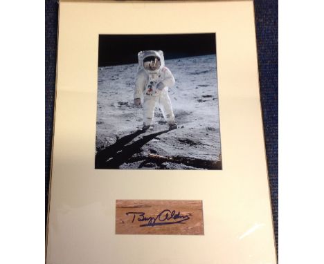 Apollo 11 Buzz Aldrin First Moonlanding Buzz Aldrin signed autograph presentation. High quality professionally mounted 16 x 1