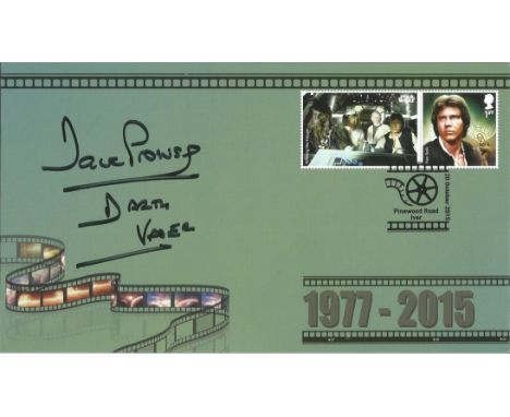 Star Wars 2015 First Day Cover signed by the original Darth Vadar Dave Prowse with Hans Solo stamps. We are delighted to be a