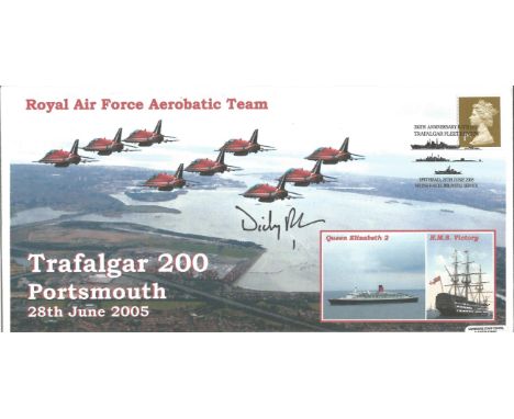 Sqn Ldr Dicky Patounas Red Arrow pilot signed 22005 Trafalgar 200 Portsmouth Flypast cover, only 20 issued. Good Condition. A