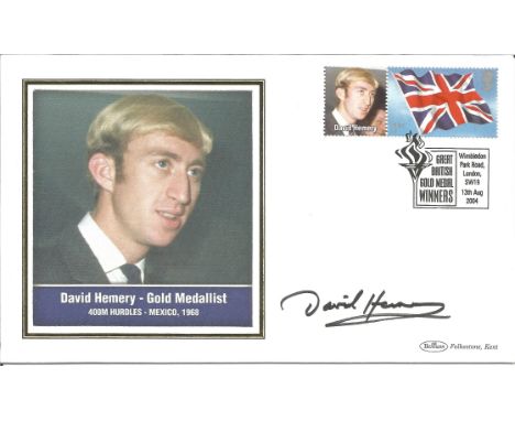 David Hemery Signed 1968 Olympic Games First Day Cover. Good Condition. All signed pieces come with a Certificate of Authenti