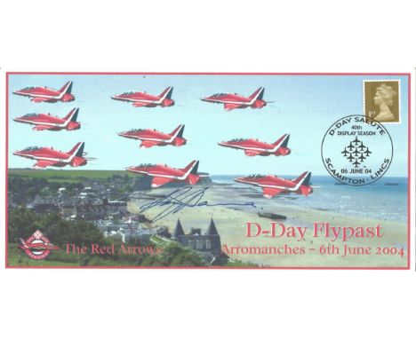 Ray Hanna Red Arrow pilot signed 2001 D-Day Arrowmanches Flypast cover, only 40 issued. Good Condition. All signed pieces com