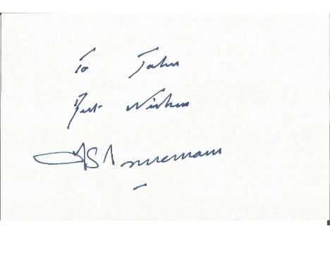 Fred Trueman signed 6x4 white card. (6 February 1931 - 1 July 2006) was an English cricketer, mainly active from 1948 to 1968