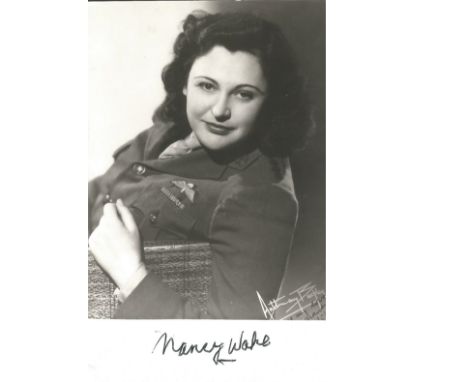 Nancy Wake WW2 resistance heroine signed 6 x 4 b/w portrait photo. Nancy Grace Augusta Wake, AC, GM was a secret agent during