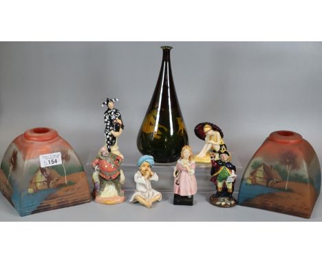 Collection of miniature figurines to include: Royal Doulton HN Icons series 'Sunshine Girl' HN5650 and 'Jester' HN5649, Royal