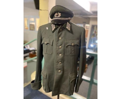 WWII period German Army Wehrmacht Medical Officer's tunic and cap. Name tag within pocket. (B.P. 21% + VAT)  Additional image
