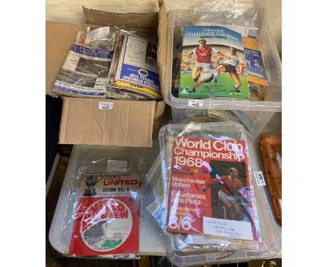 Three boxes of International and Club football programmes, to include: Cardiff City, Stirling Albion, East Fife, Liverpool, M