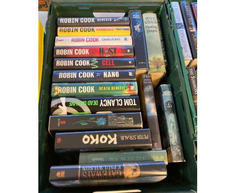 Four crates of books, mostly hardback first editions to include: Grisham; John; 'Sparing Partners', 'The Judges List' etc, Wi