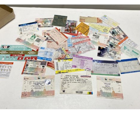 A selection of assorted football ticket stubs including Leeds Utd and England etc