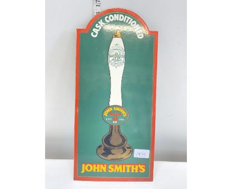 A vintage John Smiths porcelain sign 43x20cm