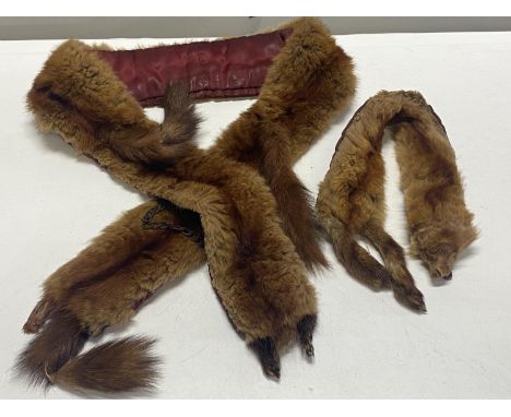 two vintage fox fur stoals