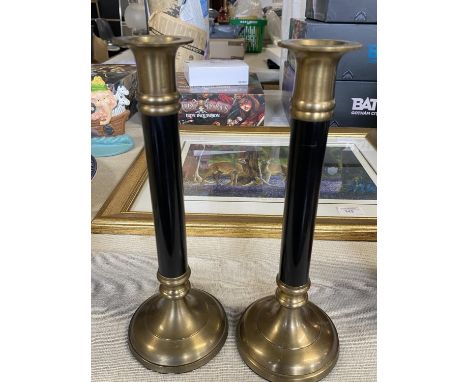 Two vintage brass candlesticks