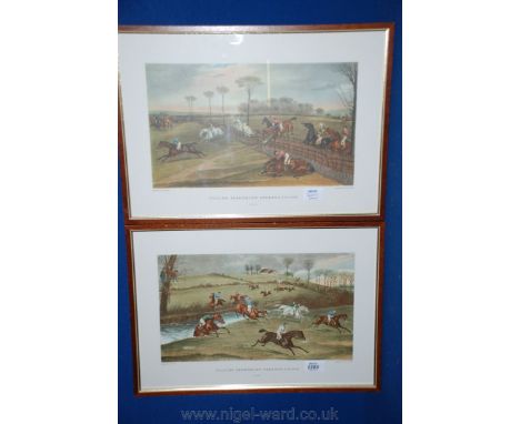 A pair of Hunting Prints, after F.C. Turner engraved by G & C Hunt 'Vale of Aylesbury Steeple Chase' , plate nos. 2 & 3, 18''