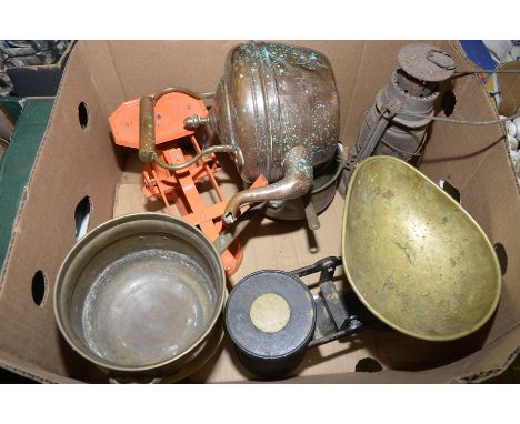 Scales, copper pans etc.